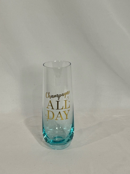Other - Champagne All Day Tall Champagne Flute - Teal Accent